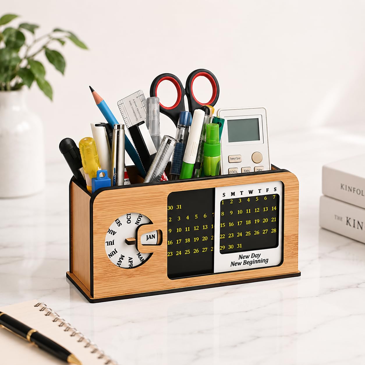 Desk Organizer with Perpetual Calendar